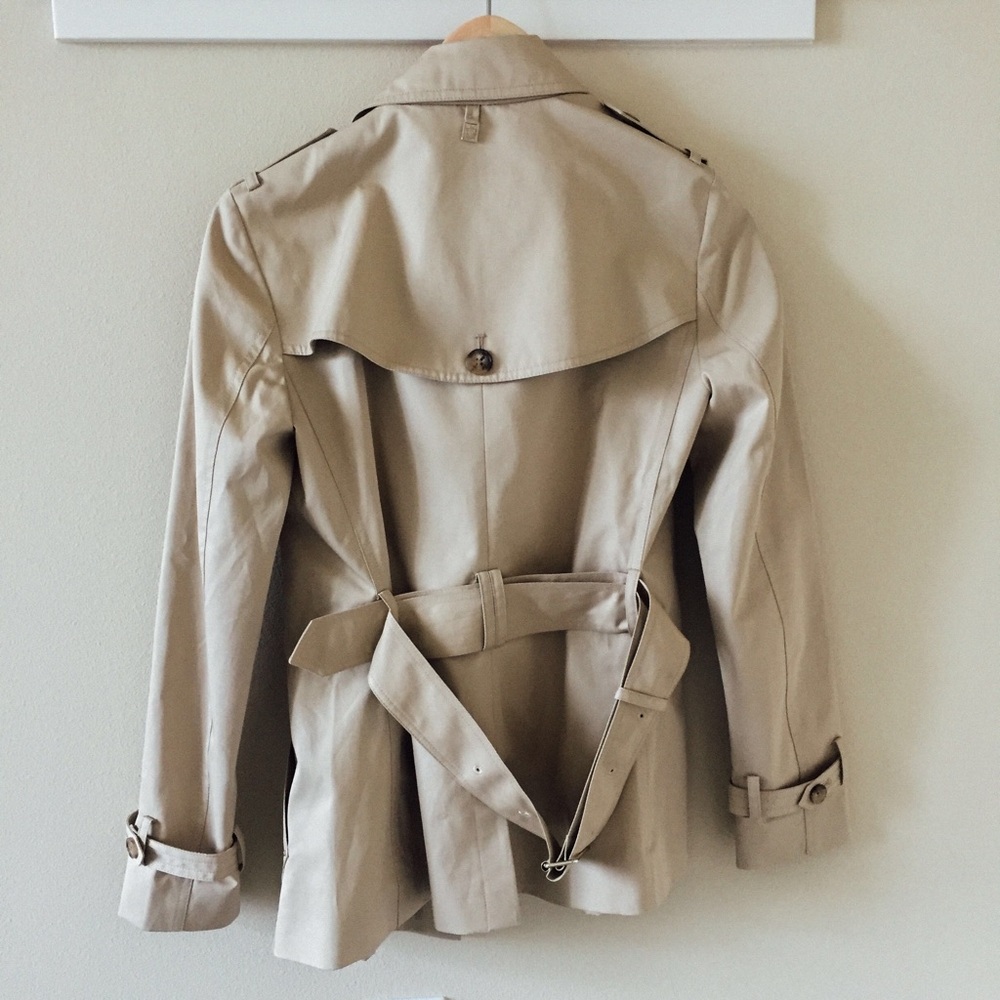 Massimo Dutti Beige Double-Breasted Belted Trench Coat, XS - Picture 3 of 7